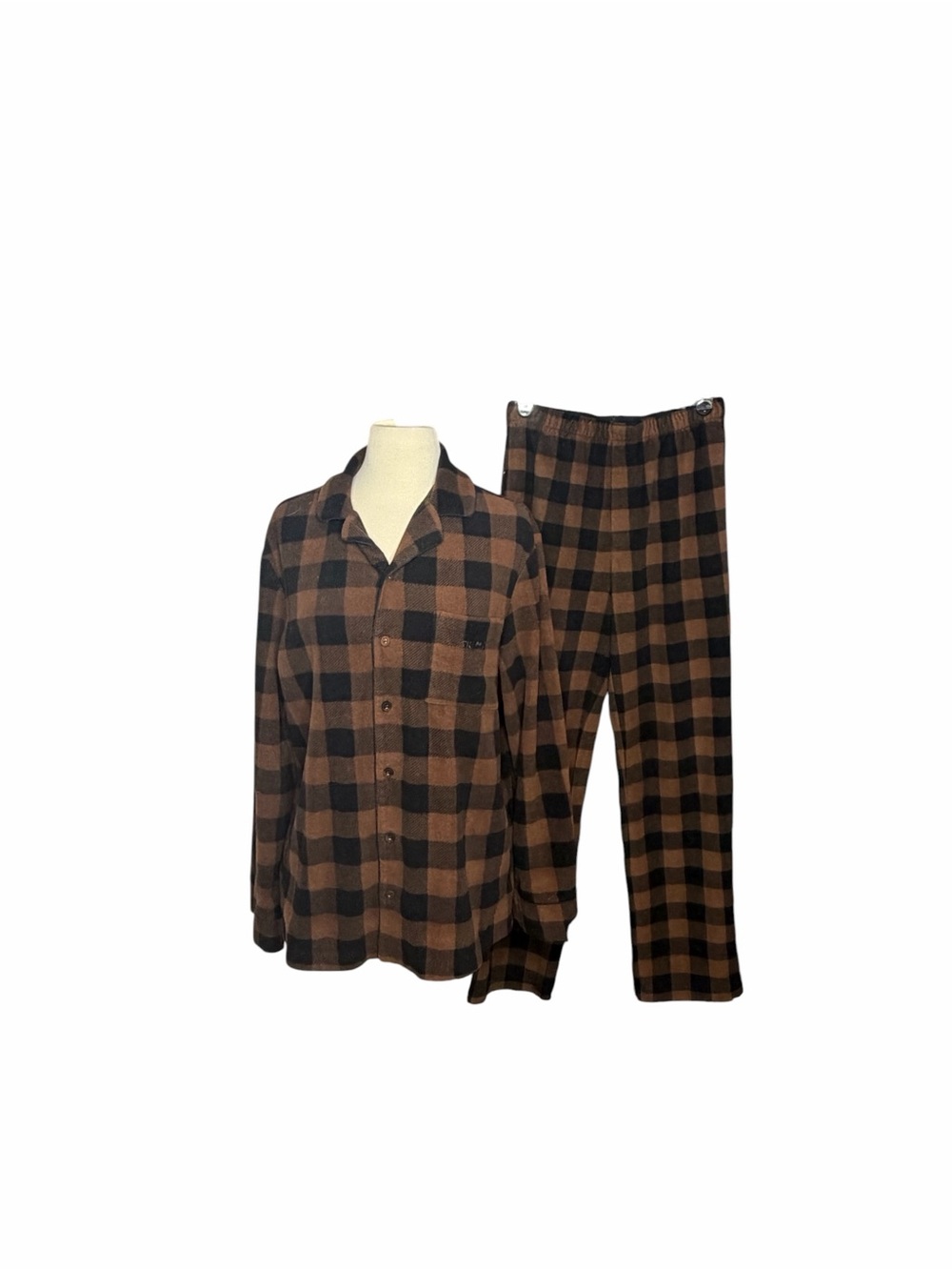 SKIMS Fleece Sleep Set in the Jasper Buffalo Check pattern Pajamas